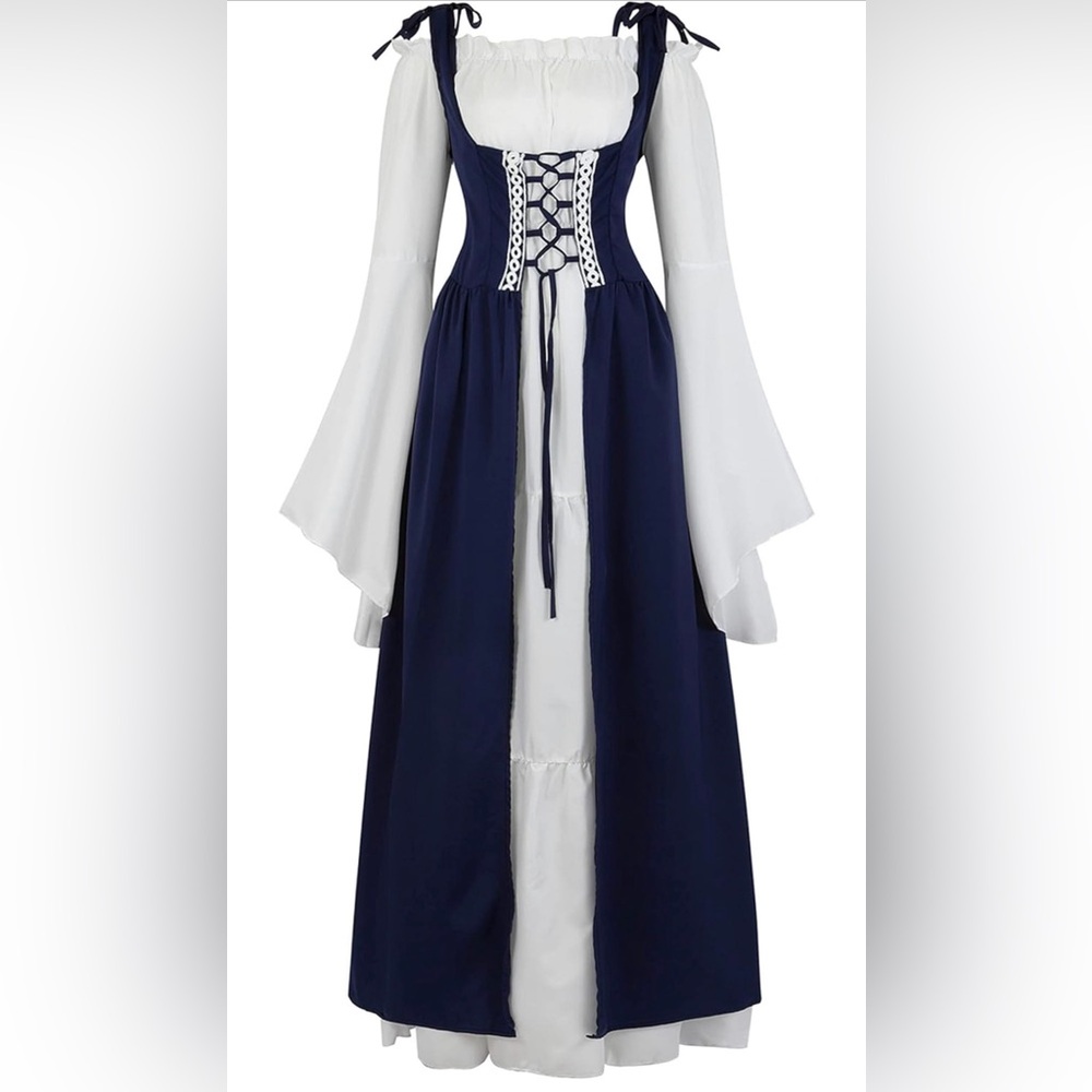 Halloween Costume Set Womens Renaissance Costume Medieval Irish Over Dress